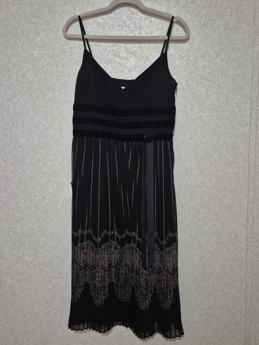 NWT LOFT Black-Brown  Dress with Spaghetti Straps...Size:6